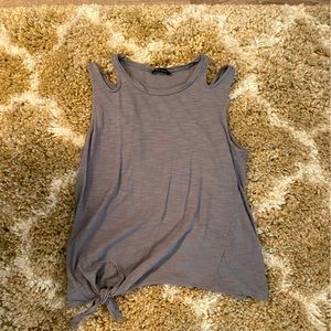 Gray double strap tank